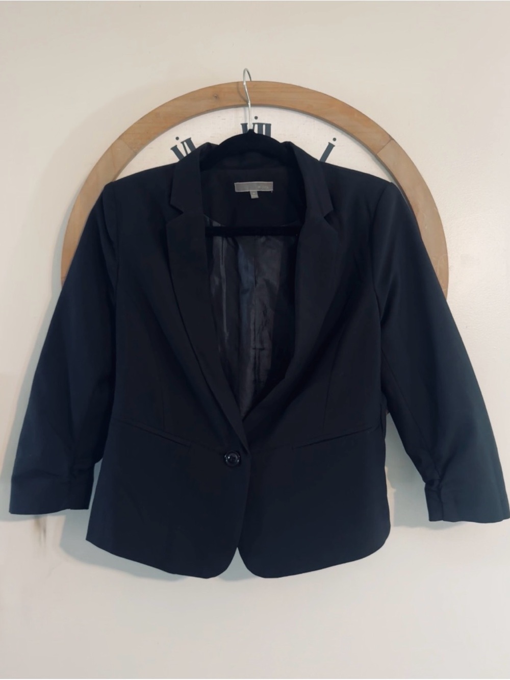 BE COOL Women's Black Single-Button Tailored Blazer